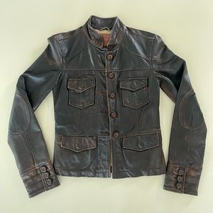 Sanctuary Amelia Earhartt Style genuine Leather Jacket XS